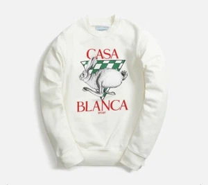 Casablanca - Sport Siebdruck Rundhalsausschnitt Sweatshirt in cremefarben - Größe M ausverkauft - Bild 1 von 10