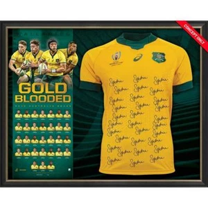 Australian Wallabies 2019 Team Squad Official ARU Signed Framed World Cup Jersey - Bild 1 von 1
