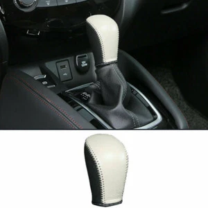 For Nissan Rogue Sport 2017-2021 Black&Grey Leather Console Gear Shift Knob Cap - Foto 1 di 6