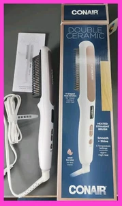 Conair Double Ceramic Hair Styling Brush Heated Straight Brush OPEN BOX - Picture 1 of 7