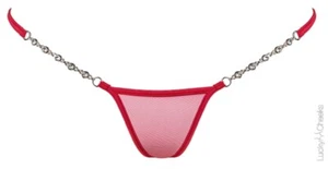 LUCKY CHEEKS Luxury Transparent V-String RED - LC284TRV - Bild 1 von 5