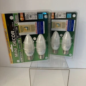 Lights of America (4-bulbs) 7 Watt 40W 2800K Med Base Mini Decor Light Bulbs - Picture 1 of 3