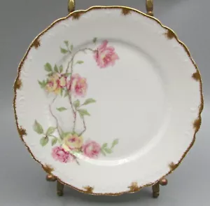9 Haviland Baltimore Rose Bread Plates - Pink & Yellow Roses - Schleiger 1151A - Picture 1 of 11