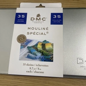 DMC 35pc MOULINE SPECIAL SCENIC COLORS in Tin Embroidery Floss (8.7yd BNIB!!! - Picture 1 of 2