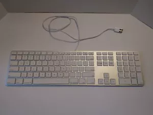 Genuine Apple Aluminum QWERTY Full Size Slim USB Wired Keyboard A1243 - Picture 1 of 8