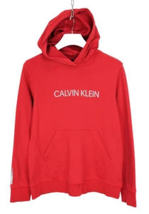 CALVIN KLEIN Performance Hoodie Men's LARGE Pullover Kangaroo Pocket Red - Picture 1 of 15