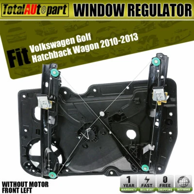 Regulador de janela de energia sem motor para Volkswagen Golf 2010-2013 dianteiro lado do motorista - Imagem 1 de 4