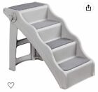 Frisco Foldable Non-slip Pet Stairs Grey for Small-Medium Dog and Cat Stairs