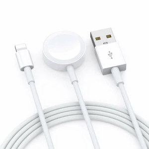2-In-1 Magnetic Charger USB Cable for Apple Watch SE/6/5/4/3/2/1 Iphone 11/8/7/X - Picture 1 of 8