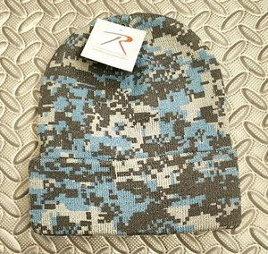 Digital Camo Watch Cap - Knit Cap - Stocking Cap - Beanie - Midnight Digital  - Picture 1 of 9