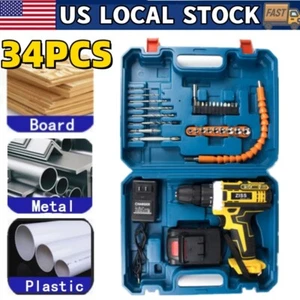 21V Electric Drill Driver Set 34IN1 Impact Cordless Screwdriver Combo Power Tool - Picture 1 of 9
