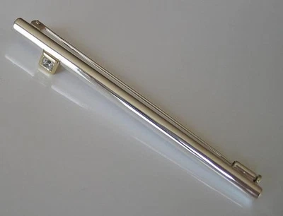 Silberbrosche QUINN mit Kristall 925 Silber und 18 Kt. 750 Gold brooch - Bild 1 von 4