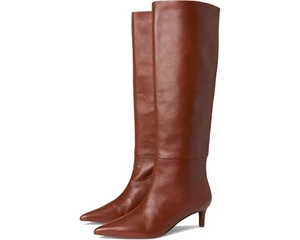 NEW SEYCHELLES BROWN LEATHER POINTY KITTEN HILS TALL BOOTS SIZE 8.5 M $249 - Picture 1 of 8