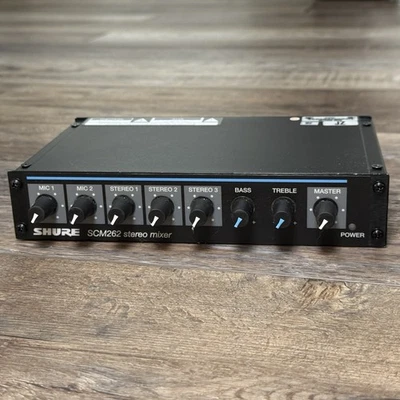 Shure SCM262 4-Ch Line RCA Stereo & Microphone XLR Mixer - Image 1 of 4