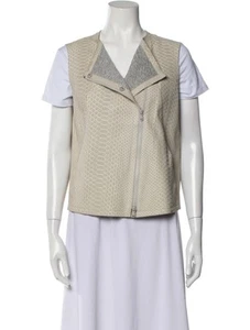 $9,999 Brunello Cucinelli White Python Leather Vest Jacket Size 42 Medium - Picture 1 of 18