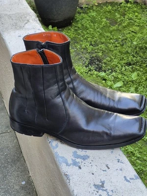 Mark Nason Rock Lives Black Leather Side Zip Punk Gothic Men's Dress Boots  - Image 1 of 4