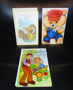 LOT OF 3 NOS VINTAGE FATHER'S DAY GREETING CARDS WITH ENVELOPES - Picture 1 of 1