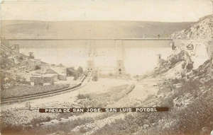 1911 Mexico Dam Presa De San Jose San Luis Potosi RPPC Postcard 25-9413 - Picture 1 of 2