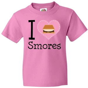 Inktastic I Love Smores Youth T-Shirt Smore Graham Cracker Lover Heart Camping - Picture 1 of 9