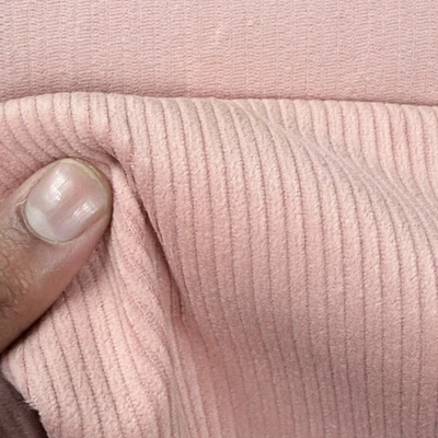 Cotton Corduroy Striped Needlecord Cord Jeans Dress Jacket Fabric 60” ROSE PINK - Image 1 of 4
