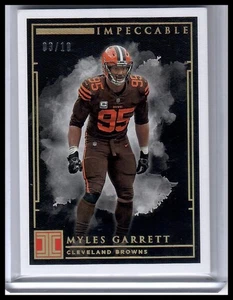 2019 Panini Impeccable #23 Myles Garrett Gold #/10 - Bild 1 von 2