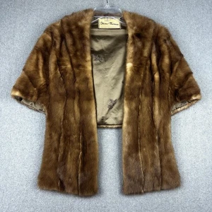 Chaqueta Stone & Thomas vintage para mujer mediana marrón visón piel estola chal años 60 - Imagen 1 de 8