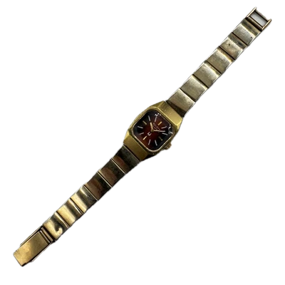 Vintage 1977 Accutron 3629 Red Ladies Tuning Fork Wristwatch 2210 Gold Tone - Image 1 of 4