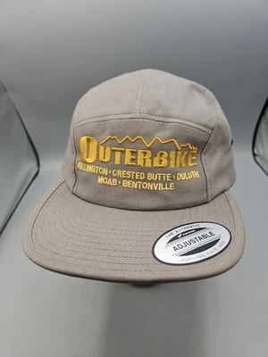 OuterBike Hat Cap Strap Back Gray Adjustable 5-Panel Moab Duluth Yupoong - Image 1 of 4