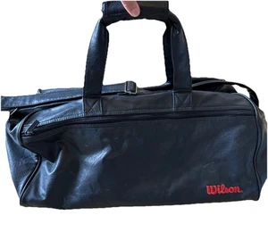 Borsa borsone Wilson vintage pelle nera sportiva anni 70 80 ottime condizioni palestra viaggio - Foto 1 di 8