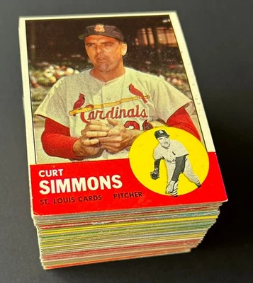 (118) 1963 Topps Baseball Card Lot *Ford, Ashburn, Pepitone, RCs, 4 High #s etc. - Image 1 of 4