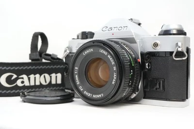 Meter Works! [Exc+5] Canon AE-1 P Program Silver NFD New FD 50mm f2 From JAPAN - Image 1 of 4