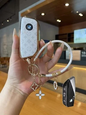 Key Fob Case Cover for BMW 1 2 6 7 X6 X7 i7 XM 760 I3 IX X1 740 Shell Keychain - Image 1 of 3