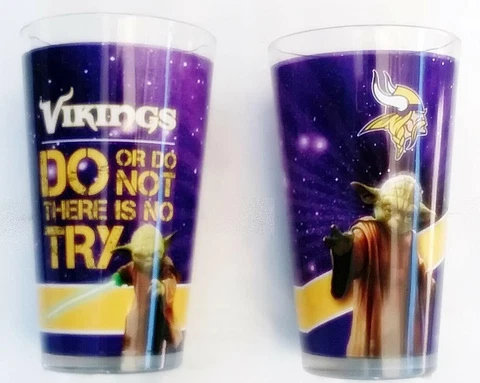Minnesota Vikings Star Wars Beer Glass New Rare Cover