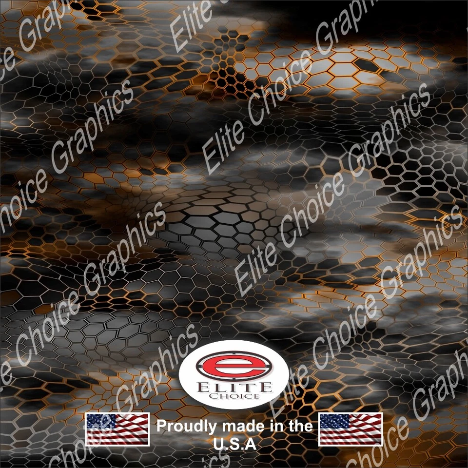 Chameleon Hex 2 Orange 1 Wrap Vinyl Truck Camo Car SUV Real Camouflage 52"x6ft - Image 1 of 1