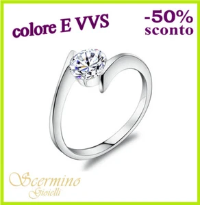 VERLOBUNGSRING 18K WEISSGOLD NATÜRLICHER DIAMANT UND VVS 0,35 ZERTIFIKAT - Bild 1 von 4