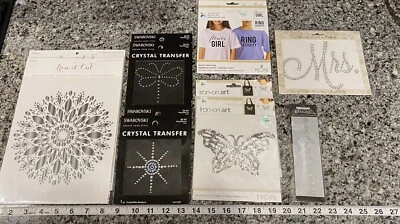 Iron-On Transfer Lot Rhinestone Bling Metallic Bridal Including Swarovski - Image 1 of 3