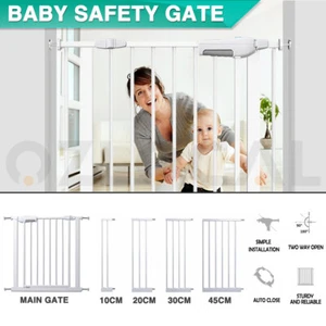 Adjustable Baby Pet Safety Security Gate Barrier Child Kid Door Stair Extension - Picture 1 of 23