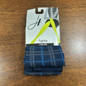 Hanes saisonlose Strumpfhose kleine Höhe 4 Fuß 10 Zoll - 5 Fuß 7 Zoll, Gewicht 145-190 Pfund blau kariert * - Bild 1 von 4