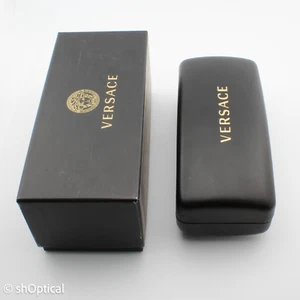 Versace Medium Black Leatherette Rectangular Hard Case - Picture 1 of 3