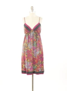 Twelfth St. by Cynthia Vincent Kleid S Digital Blumenmuster gewaschene Seide Babydoll - Bild 1 von 7