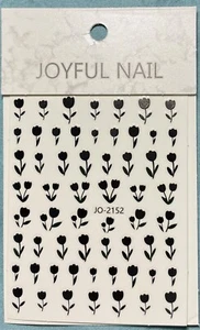 Pegatinas para uñas arte calcomanía diseño hágalo usted mismo 3D impermeable flores de tulipán negro JO-2152 - Imagen 1 de 4
