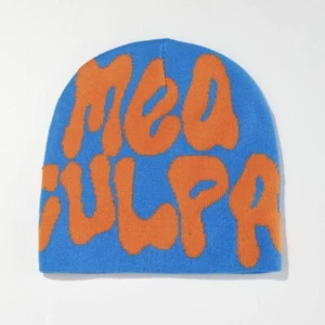 New 2023 Y2K Blue MEA CULPA Beanie Pink Beanies Soft Warm Winter Hat Skull Cap - Picture 1 of 2