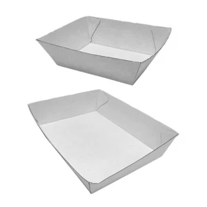 Biodegradable White Food Tray - Serving Plates for Hot & Cold Takeaway Meals - Picture 1 of 13