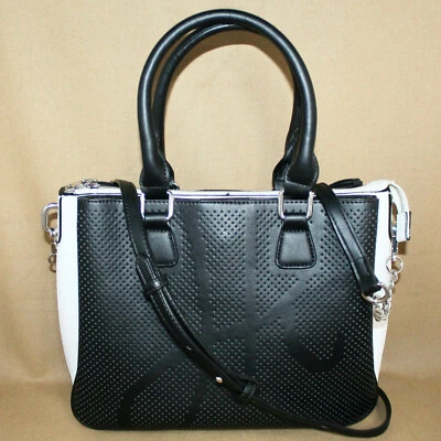 Черно-белая сумка через плечо JOSEPH RIBKOFF 3 отделения с двойной ручкой - Изображение 1 из 4