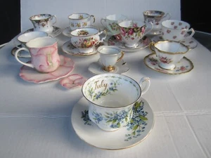 Royal Albert Forget me not Cup & Crown Trent Staffordshire Saucer B. China Set - Picture 1 of 13
