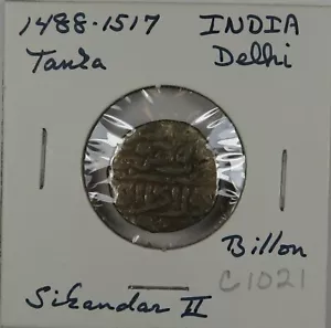 C1021 Indien, Delhi, Billon Tanka von Sikander II, 1488-1517 D - Bild 1 von 4