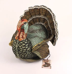 John Derian Beaded Turkey Novelty Plush Pillow Target Exclusive 16x15” 2024 New - Picture 1 of 13