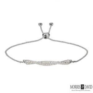0.25 Carat Diamond Bolo Bracelet G SI 14K White Gold 7'' adjustable - Picture 1 of 1