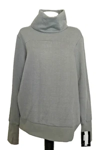 AVIA GRAY HERRINGBONE Cowl Neck Long Sleeve Top Sz L - Picture 1 of 10