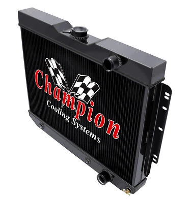 Radiador Western Champion de 3 filas acabado negro para Chevrolet Biscayne 1960-1965 Foto 1 de 4